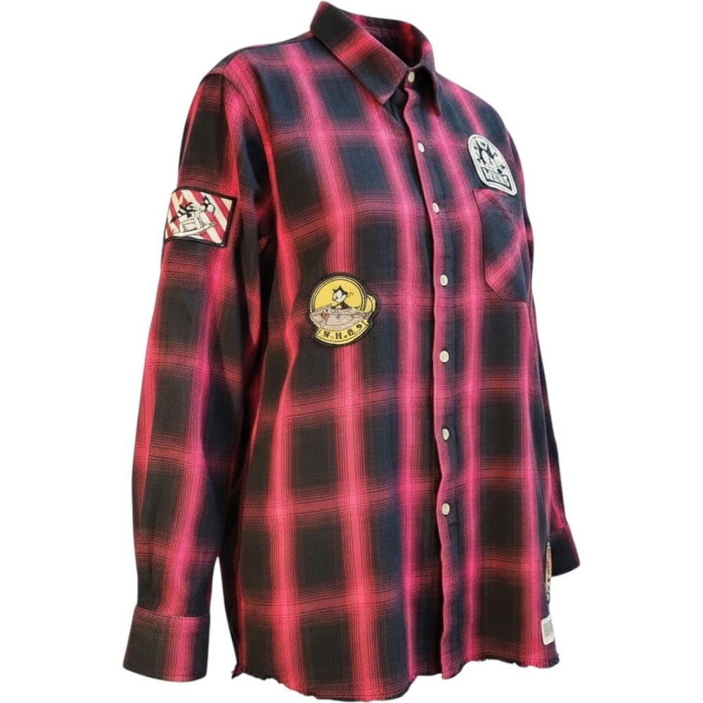 Mostly Heard Rarely Seen Shirt Mens Small Red Plaid Felix The Cat 1919 retro